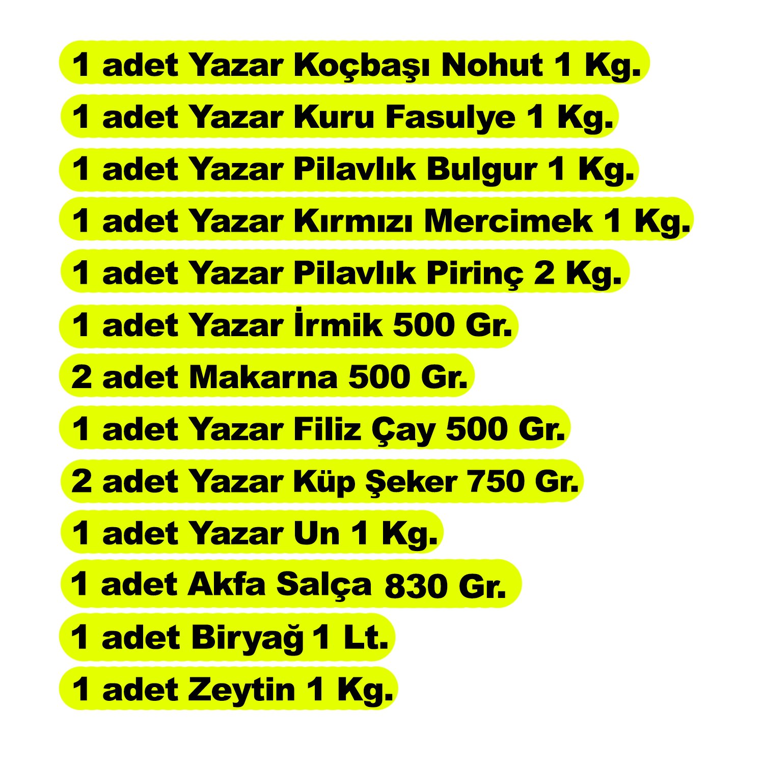 Yazar Ramazan Kumanya Gıda Kolisi Yardım Paketi 13 Parça 13,5 Kg